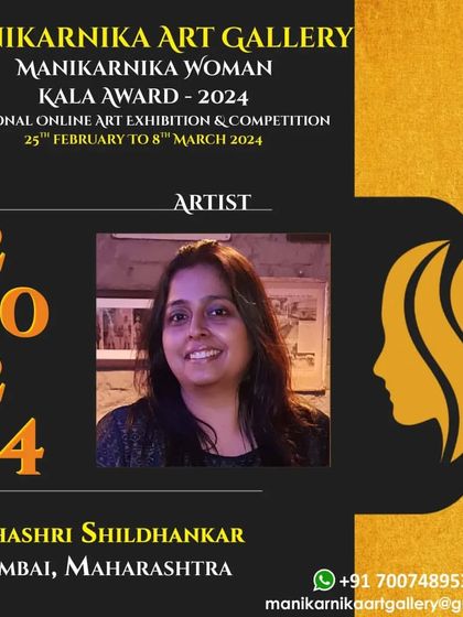 I am glad to inform you that two of my works were selected in the first round for the "Manikarnika Women's Kala Award 2024" National Online Art Exhibition.