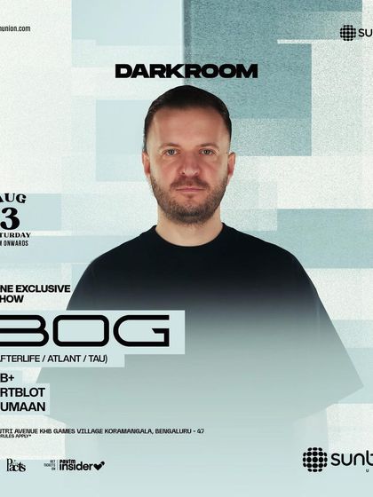 The flyer for a massive show at Sunburn Union with Afterlife artist BOG. Playing at a superclub like this is always an incredible experience.