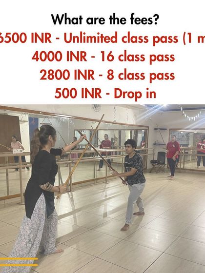Here are the fee structures for our Kalaripayattu classes, with options ranging from a single drop in session to an unlimited monthly pass.