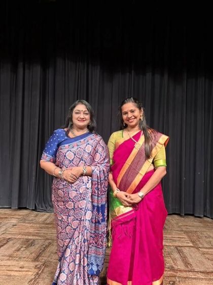 With my dear Gurubhagini (a fellow disciple of the same Guru) at her students' show. It was an honor to be invited as a special guest. The dance community is all about supporting and celebrating each other's work.