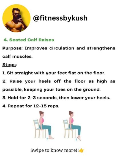 Stuck at a desk all day? Here are some easy exercises you can do right in your chair. These seated leg lifts, spinal twists, and shoulder rolls will help relieve tension and strengthen your muscles.