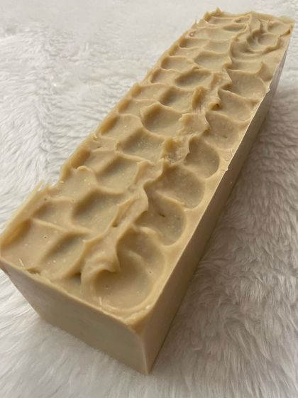 (Duplicate of 20) Another angle of the full Multanimitti and Avocado Butter soap loaf. This large block will be cut into individual bars, each carrying the same nourishing properties.