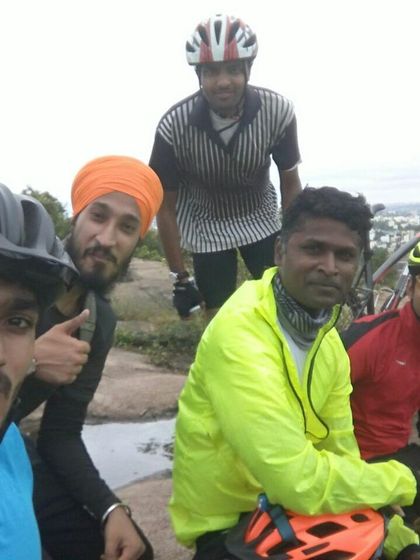 A duplicate selfie showing the happy faces of our riders.