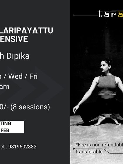 Announcing a Kalaripayattu intensive course. This is for students who want to dive deep into the training and discipline of this martial art.