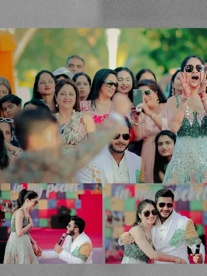 Fun and games at a wedding carnival. These candid moments show the joy and excitement of a themed pre-wedding event.