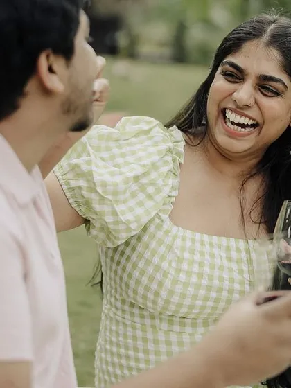 A pre-wedding shoot is all about capturing your personality as a couple. This session was filled with laughter and relaxed fun, showing a candid, playful side of their relationship before the formalities of the wedding began.