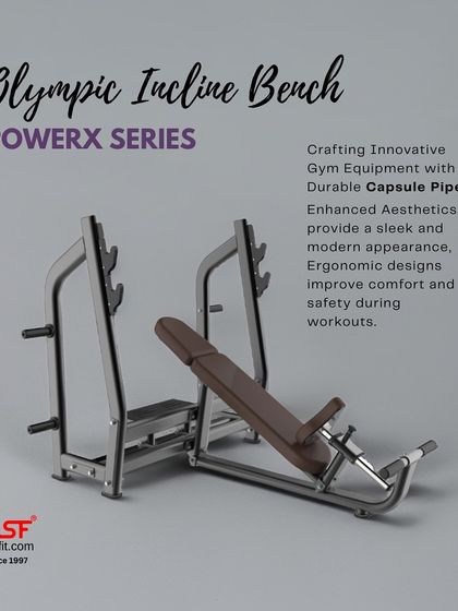 Our Olympic Incline Bench from the PowerX series. The ergonomic design and optimal incline angle are perfect for targeting the upper chest safely and effectively.
