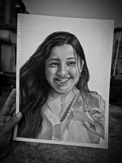 The final sketch held outdoors, showing the completed work. This was a commission that took over 46 hours to complete.