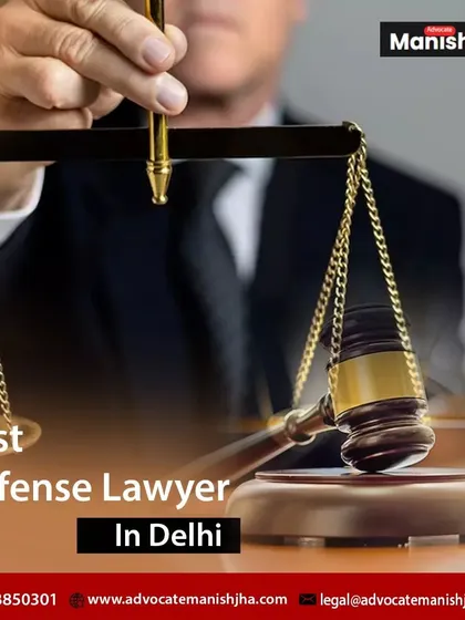 As a defense lawyer in Delhi, my duty is to protect my clients' interests. The scales of justice and the gavel symbolize my commitment to building a strong defense and advocating for you in court.