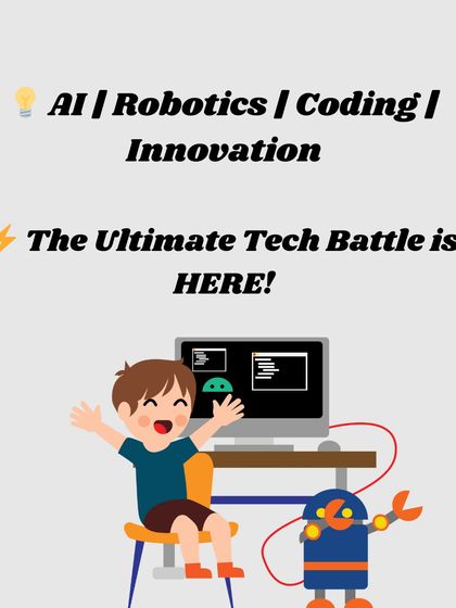 This graphic highlights the core themes of our championship: AI, Robotics, Coding, and Innovation. It's a platform for young minds to explore the technologies shaping our future.