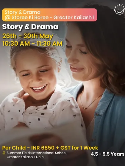 A Story & Drama summer camp by Storee Ki Boree for young kids (4.5-5.5 years) to build confidence and express themselves.