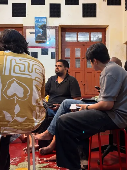 Our director leads a discussion during a scripting session. We believe in a collaborative learning process where every voice is heard and every idea is explored.