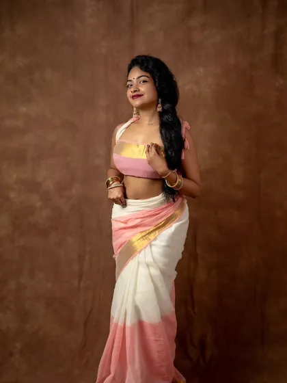 In the folds of a saree lies the essence of elegance and strength. A self-portrait from a creative photoshoot.