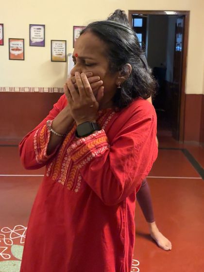 Capturing a moment of raw emotion during an improvisational exercise. Learning to be vulnerable and honest is a core part of an actor's training.