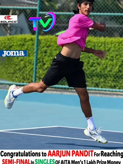 Congratulations to Aarjun Pandit for reaching the semi-final in the singles of the AITA Men’s 1 Lakh Prize Money Tennis Tournament.