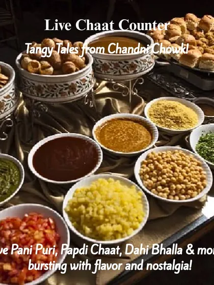 Bring the authentic, tangy flavors of Delhi street food to your event with our Live Chaat Counter. We serve everything from crispy Papdi Chaat to refreshing Pani Puri, customized to your guests' tastes.