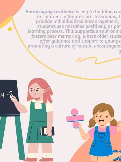 A series of infographics on building confidence in children by setting clear boundaries, encouraging individuality, allowing decision-making, and fostering resilience.