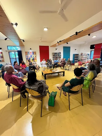 At the heart of Koota are conversations that matter. This is a glimpse into one of our intimate discussion circles, where attendees gather to explore new ideas, share perspectives, and connect with authors, thinkers, and fellow community members. We create a relaxed, inclusive atmosphere where every voice is heard and valued.