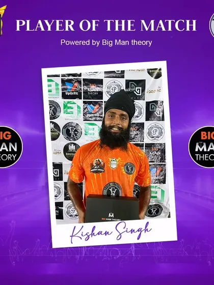 Head Coach Kishan Singh, leading by example and earning a Player of the Match award.