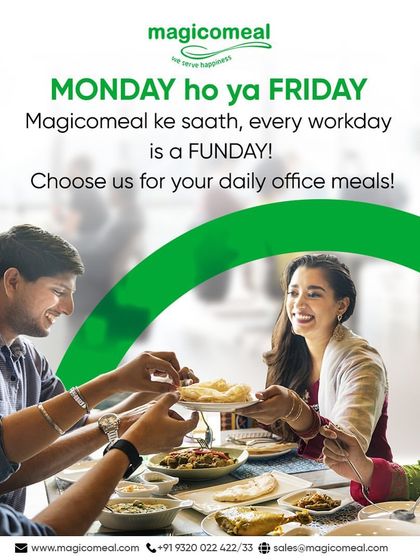 Monday ho ya Friday, with me, every workday is a funday. I provide daily office meals that energize your team and make every day at work more enjoyable.