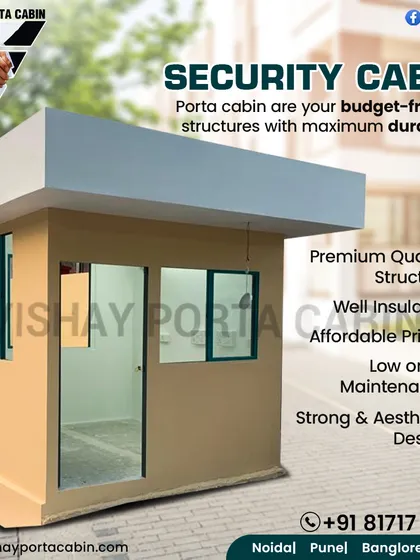 My security cabins are a budget-friendly solution with maximum durability. They are built with a premium quality structure, are well insulated, and require little to no maintenance, all while having a strong, aesthetic design.