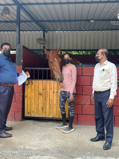 We were proud to host officials from the Department of Animal Husbandry for an inspection. This image captures the moment they commended our high standards of maintenance and officially confirmed our stables as glanders-free, a testament to our non-negotiable commitment to health and safety.