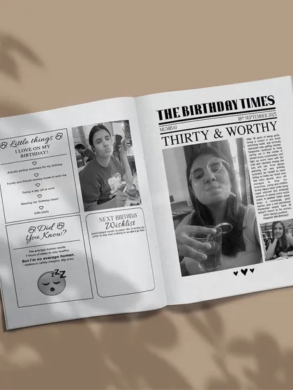 It’s not just for weddings. I had so much fun creating this 'The Birthday Times' for a 30th birthday bash. We filled it with inside jokes, a 'Did You Know?' section, and a wishlist for the next year, making it a super personal party favor.