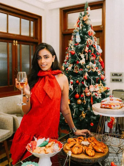 A full view of my Christmas spread, featuring both sweet and savory treats.