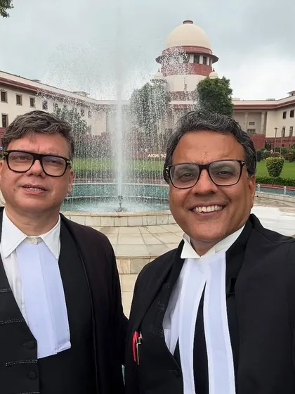 A moment of camaraderie with my colleague Sanjeev Sen at the Supreme Court of India. Practicing at the highest court in the land is a privilege, and doing so alongside respected friends makes the pursuit of justice even more meaningful.