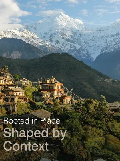 Our work is fundamentally rooted in place and shaped by context. We begin every project by listening to the land, its history, and its culture. This image of the Nepalese landscape was a primary inspiration for our redesign of the Soaltee Hotel, reminding us to always design with reverence for the environment.