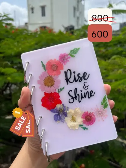 This "Rise & Shine" floral diary is part of the sale. Grab it before it's gone forever. All my handmade notebooks are being retired.
