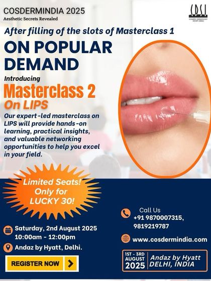 Due to high demand, I often hold multiple masterclasses on specific topics like lip fillers. These expert-led sessions provide hands-on learning for fellow professionals in the field.