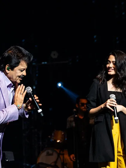 A moment of mutual respect with the legendary Udit Narayan ji. I've been fortunate to learn from the best in the industry.