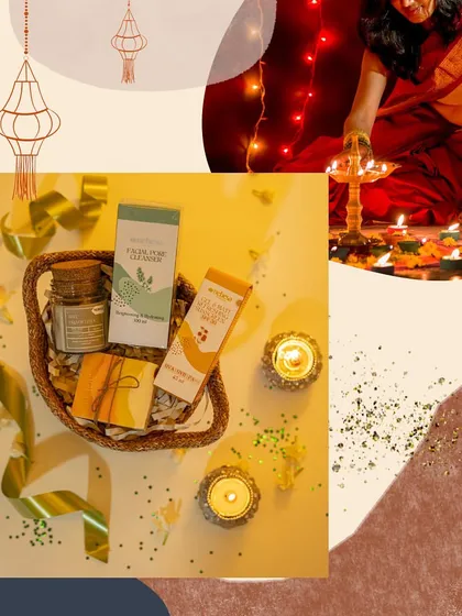 This image captures the essence of my Diwali hampers. I combine my handcrafted skincare products and candles in a beautiful, reusable basket, creating a thoughtful and complete gift set for your loved ones.