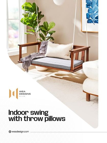 An indoor swing with throw pillows is a great way to create a cozy and playful corner in your home.