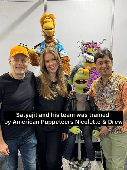 Taking Indian puppetry to the global stage was a dream come true. Here I am with my team and American puppeteers from the Jim Henson Company, who trained us for our performance with the band Coldplay during their India tour.