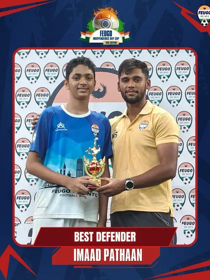 Imaad Pathaan, named Best Defender for his solid and reliable defending in the U-15 category.