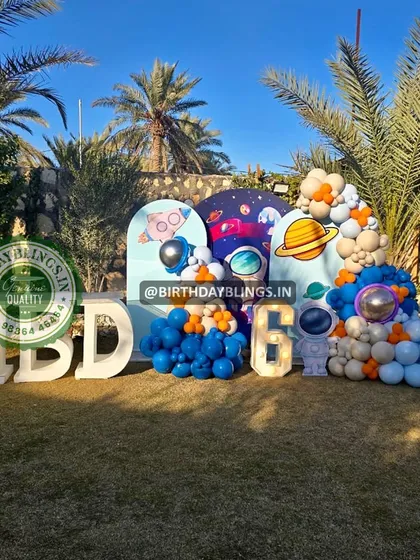 A wide shot showing the "HBD" block letters, a great add-on for any birthday celebration.