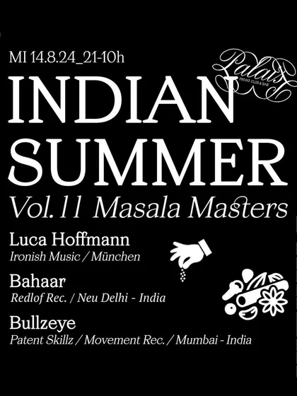 The poster for my debut show in Munich at Club Palais for the 'Indian Summer' series. It was a perfect start to my German tour.