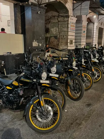 A line-up of Royal Enfield Himalayans parked outside our stall. A beautiful sight that combines the love for biking and the love for food.
