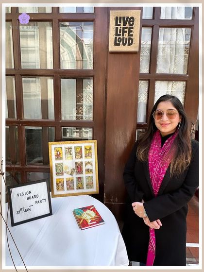 Ready for a transformative afternoon. I love creating a welcoming entry for my guests, setting the stage for an inspiring session of goal-setting and creative visualization.