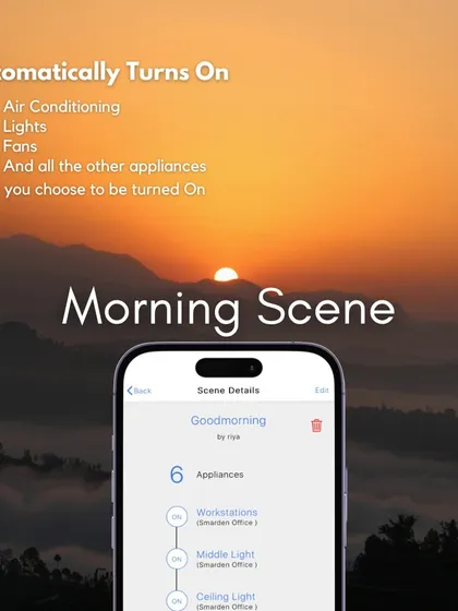 Create a 'Good Morning' scene that automatically turns on your lights, opens the curtains, and starts the coffee maker, all based on your daily routine.