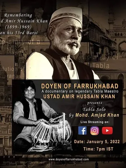 The official poster for a documentary on the legendary Tabla Maestro Ustad Amir Hussain Khan. I was honored to present a tribute tabla solo that was live streamed as part of this event.