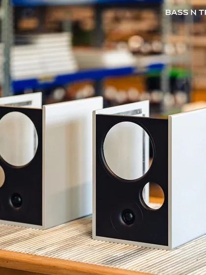 The Stenheim Alumine Two bookshelf speakers, winners of the Soundstage Network's 2023 Product of the Year award. Their aluminum body and advanced design deliver a sound much bigger than their size suggests.
