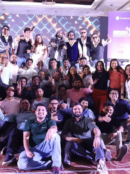 A happy crowd makes for a great show. Here we are with the fantastic team after a rocking corporate event in Mumbai. We love bringing our energy to make company events memorable.
