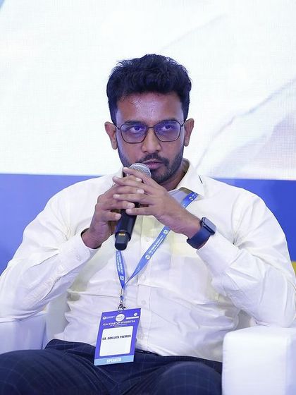 Listening to a fellow panelist's point during the ICAI Startup Sphere. Collaborative discussions are key to solving the complex financial puzzles startups face.