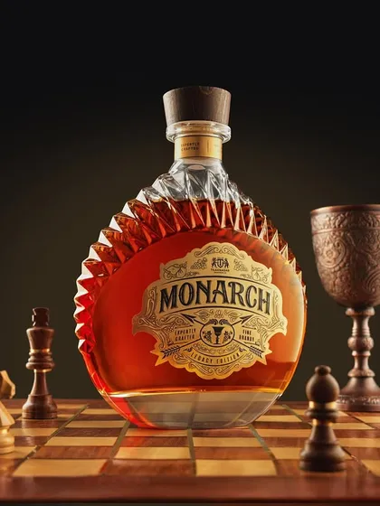 For me, a great campaign shot tells a story. In this image for Monarch Brandy, we created a world of strategy and royalty, placing the bottle as the king on a chessboard. It shows how I approach beverage photography not just as a product shot, but as a piece of art.