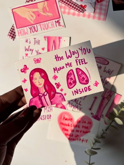 "The Way You Make Me Feel Inside." This illustration shows a portrait with butterflies, capturing that fluttery feeling of love.