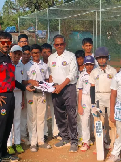 Presenting the 'Best Player of the Match' award to Parth Rane. It's the small victories that build a foundation for big success.