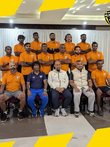 A group photo from the AFC Beach Soccer Coaching Course, with our Head Coach Suraj Jaiswal among the certified professionals.